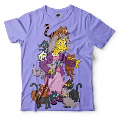 Remera Los Simpson La loca de los gatos