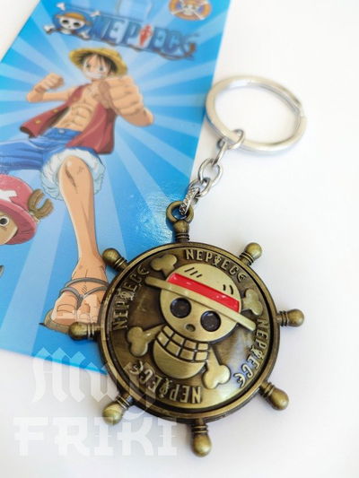 Llavero One Piece giratorio dorado modelo 2