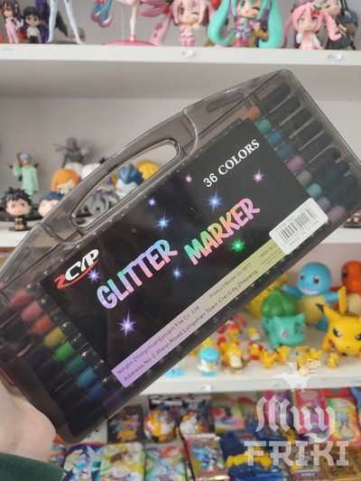 Marcadores con glitter x36