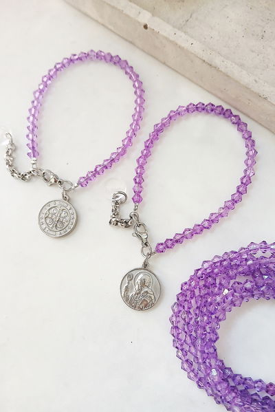 PULSERA - SAN BENITO ACERO - VIOLETA
