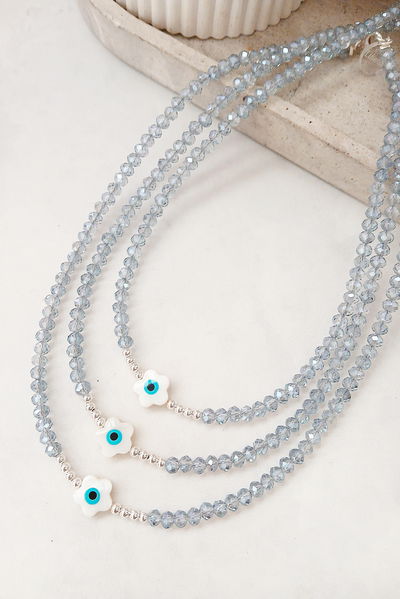 COLLAR - PLATA - FLOR NÁCAR