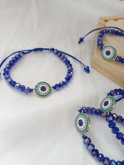 PULSERA - OJITO STRASS AZUL REGULABLE