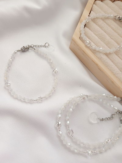 PULSERA - FLORES CRISTAL BLANCA