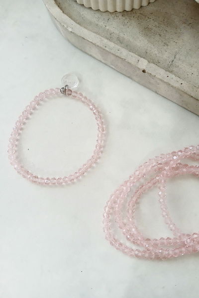 PULSERA - ROSA TRASLÚCIDA - ELÁSTICA