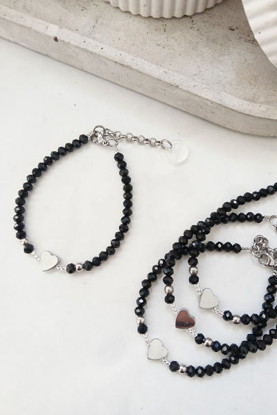 PULSERA - CORAZÓN HEMATITE