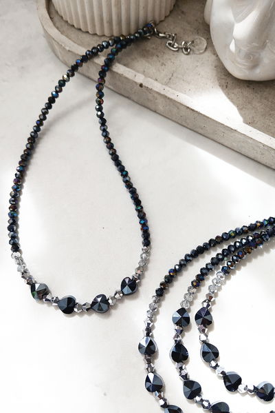 COLLAR - CORAZONES CRISTAL AZUL NOCHE