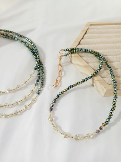 COLLAR - FLORCITAS CRISTAL VERDE