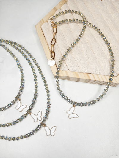 COLLAR - MARIPOSA ESMALTADA BLANCA