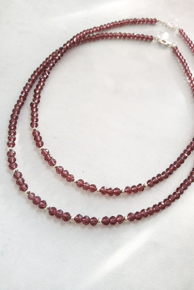 COLLAR - PLATA - BOLITAS - UVA