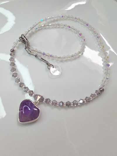 COLLAR - CORAZÓN AMATISTA