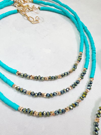 COLLAR - FIMO Y HEMATITE VERDE