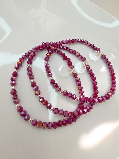 PULSERA - PLATA 925 - BORDO