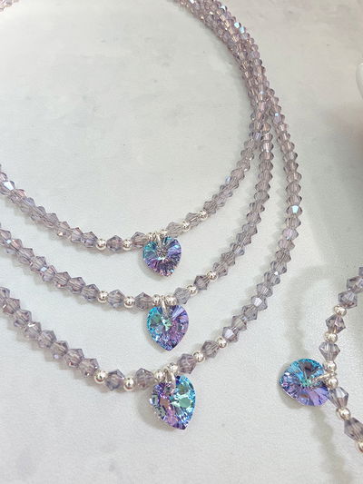 COLLAR - PLATA 925 SWAROVSKI CORAZÓN VITRAIL LIGHT