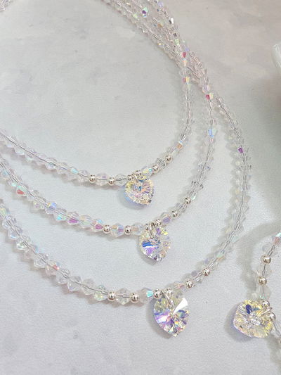 COLLAR - PLATA 925 SWAROVSKI CORAZÓN AURORA BOREALE