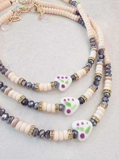 COLLAR - DONAS FIMO Y CORAZON CERÁMICA