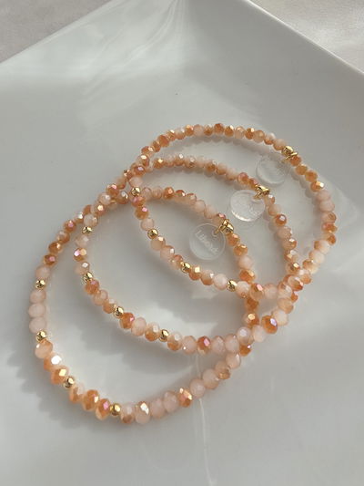 PULSERA - ORO LAMINADO BOLITAS CARAMELO