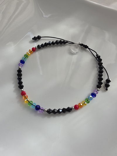 TOBILLERA - CHAKRAS NEGRA REGULABLE