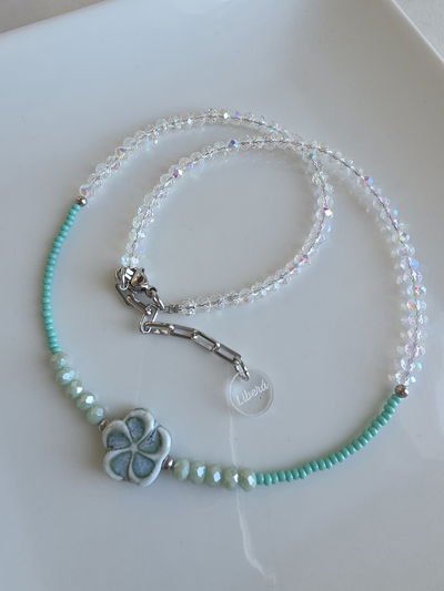 COLLAR - FLOR CERÁMICA AQUA
