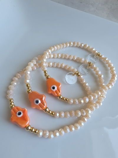 PULSERA - ORO LAMINADO FÁTIMA NARANJA