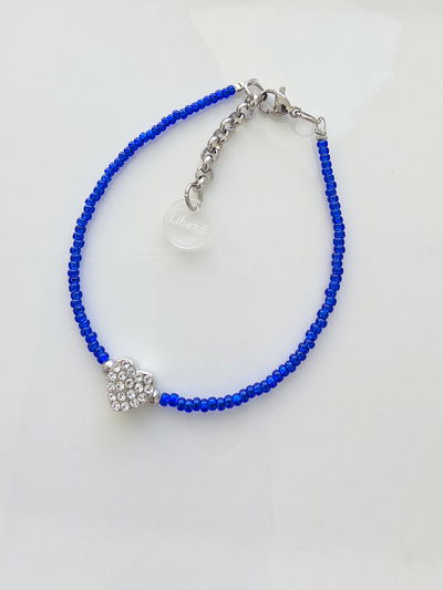 PULSERA - FINITA CORAZON STRASS AZUL