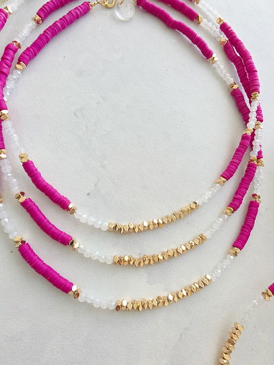 COLLAR - ORO LAMINADO HEMATITE MAGENTA