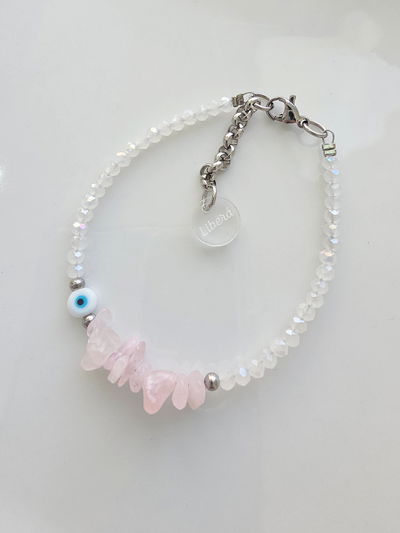 PULSERA - ESCALLAS CUARZO ROSA