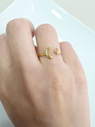 ANILLO - AD - LUNA Y ESTRELLA REGULABLE A027