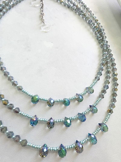 COLLAR - GOTITAS CRISTAL VERDE