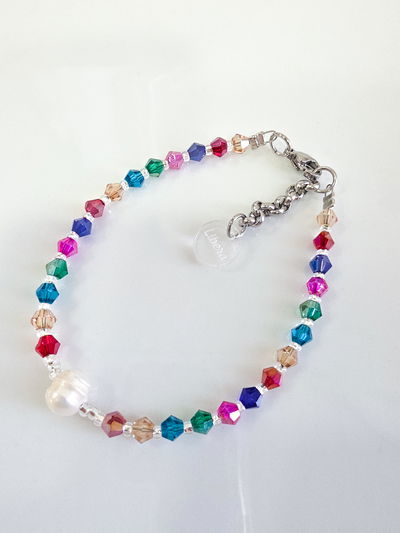 PULSERA - PERLA DE RÍO MULTICOLOR