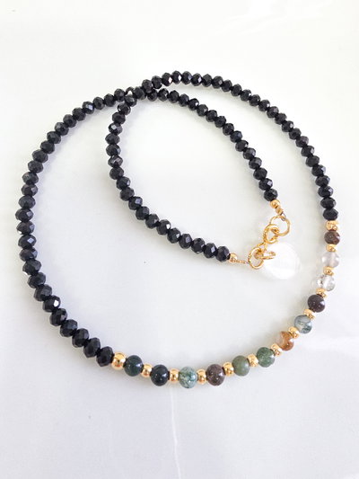 COLLAR - ORO LAMINADO - PIEDRAS NATURALES ÁGATA INDIA