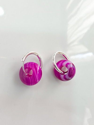 AROS - AB - DOBLE USO - PIEDRA NATURAL ÁGATA FUCSIA