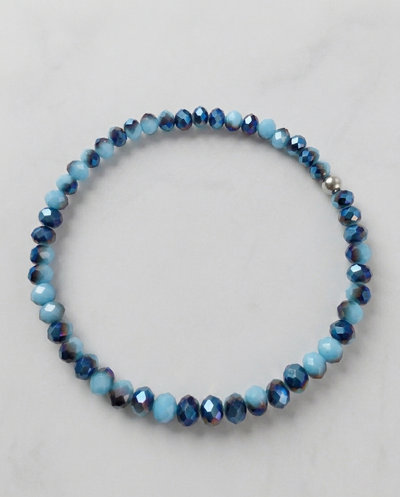 PULSERA - ELÁSTICA - AZUL JASPEADO