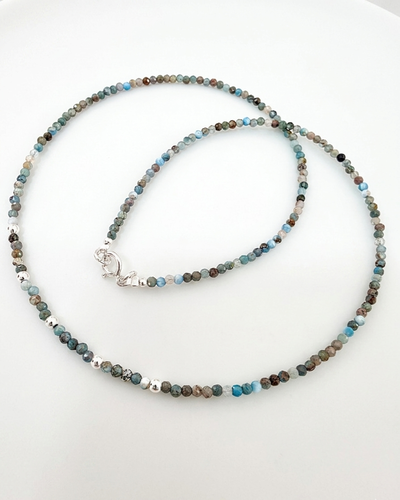 COLLAR - PLATA ITALIANA 925 - PIEDRAS NATURALES APATITA 