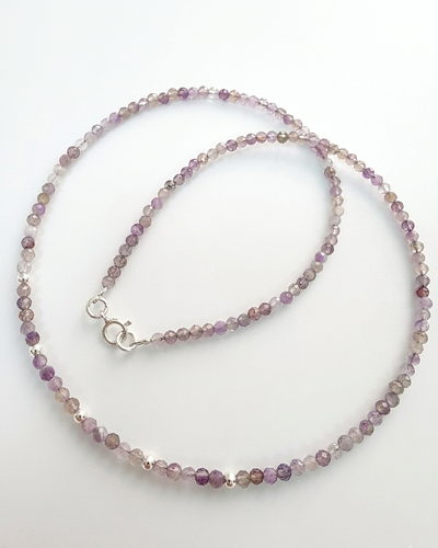 COLLAR - PLATA ITALIANA 925 - PIEDRAS NATURALES AMATISTA 