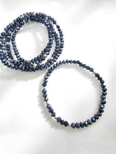 PULSERA - PLATA ITALIANA 925 - CLÁSICA AZUL NOCHE 