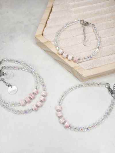 PULSERA - DONAS CERAMICA ROSA