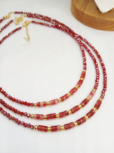 COLLAR - ORO LAMINADO - RUBI ZOISITA