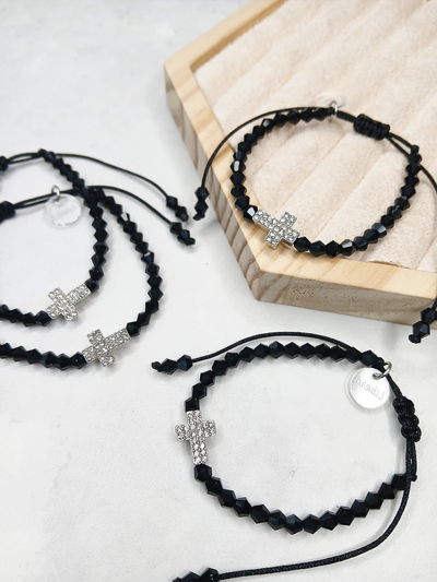 PULSERA - CRUZ STRASS REGULABLE