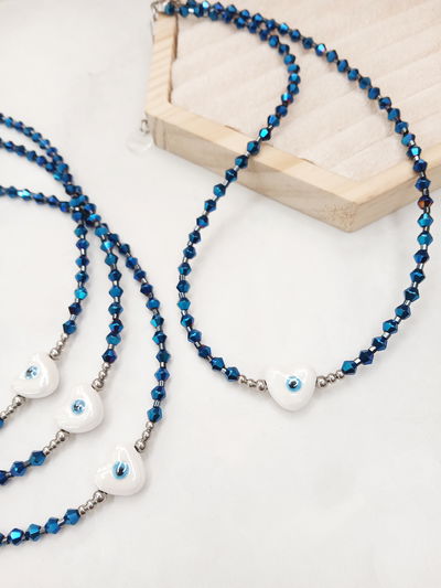COLLAR - CORAZÓN CERÁMICA AZUL