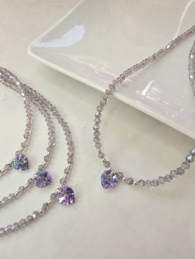 COLLAR - PLATA 925 SWAROVSKI CORAZÓN VITRAIL LIGHT