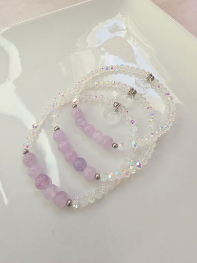 PULSERA - ÁGATA LILA ELÁSTICA