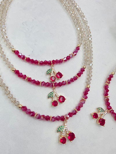 COLLAR - ORO LAMINADO - CHERRY MICROZIRCONIAS Y CUBICS