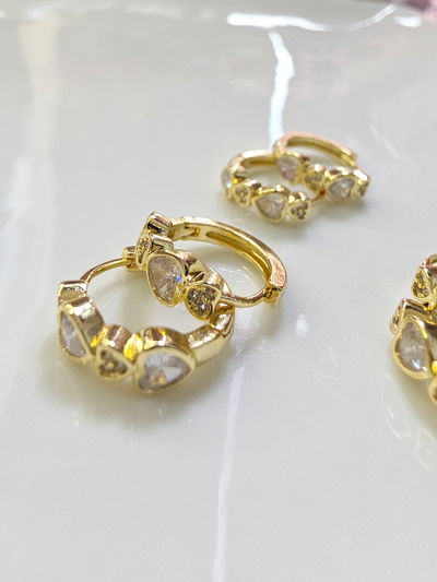 AROS - ORO LAMINADO - CORAZONES CUBIC