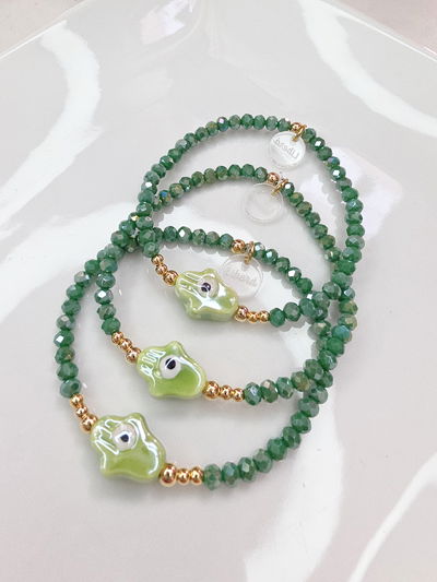 PULSERA - ORO LAMINADO FÁTIMA VERDE