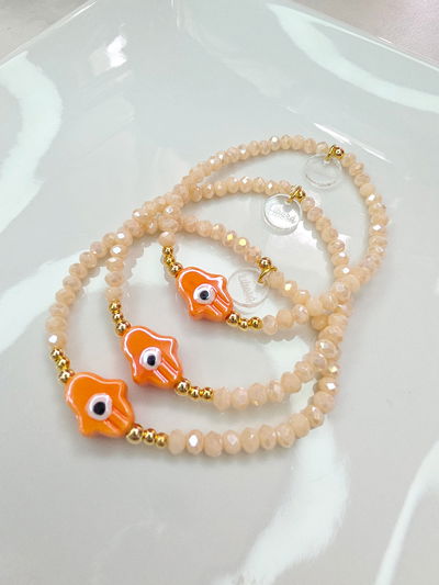 PULSERA - ORO LAMINADO FÁTIMA NARANJA