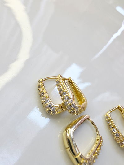 AROS - ORO LAMINADO - RECTANGULAR MICROZIRCONIAS 