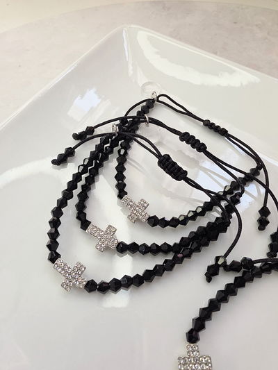 PULSERA - CRUZ STRASS REGULABLE