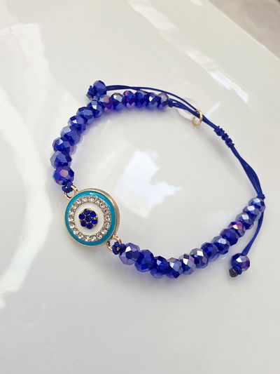 PULSERA - OJITO STRASS AZUL REGULABLE