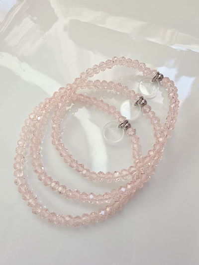 PULSERA - ELÁSTICA - ROSA TRASLÚCIDO