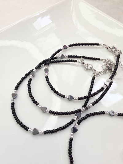 PULSERA - FINITA CORAZONES HEMATITE